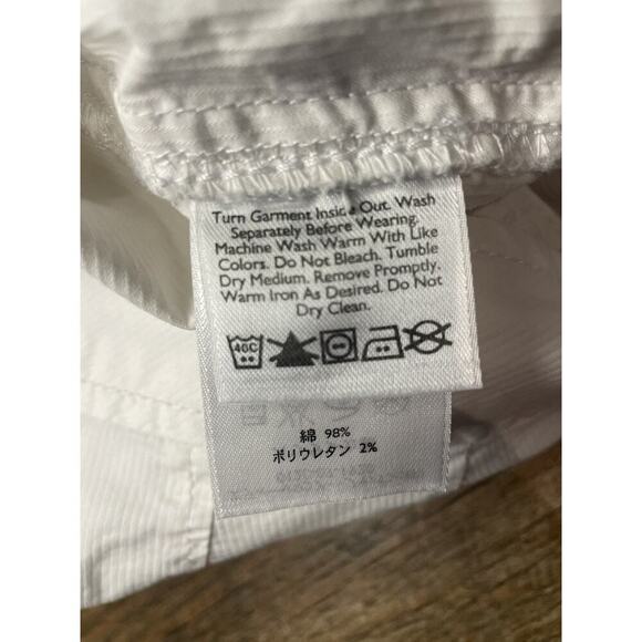 Eddie Bauer Women's Sz 8 White Shorts Cotton 5" Inseam Belted Back Snap Pockets - Picture 5 of 9